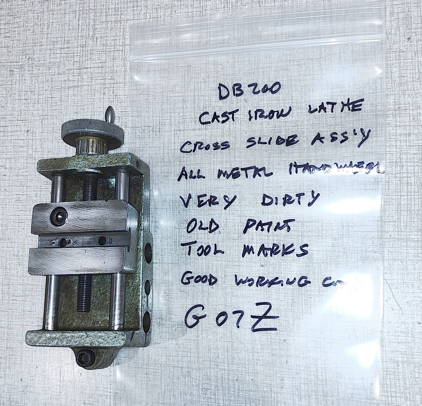 Emco Unimat DB200 Lathe Cast Iron Cross Slide Assembly G07Z