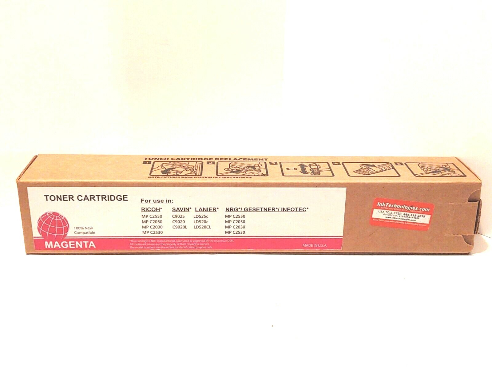 Ricoh Savin Lanier MP C2550/C9025/LD525C Magenta Copier Toner Cartridge USA