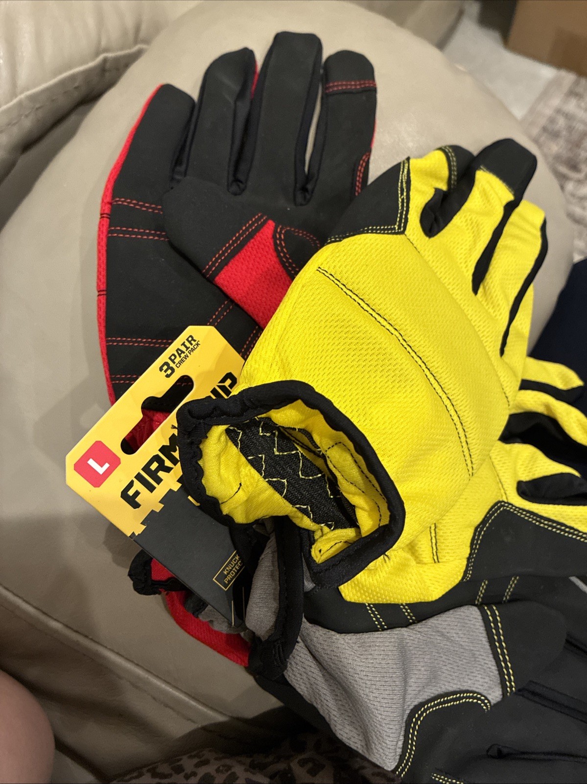 Firm Grip Utility Work Gloves, Size Large, 3-Pack
