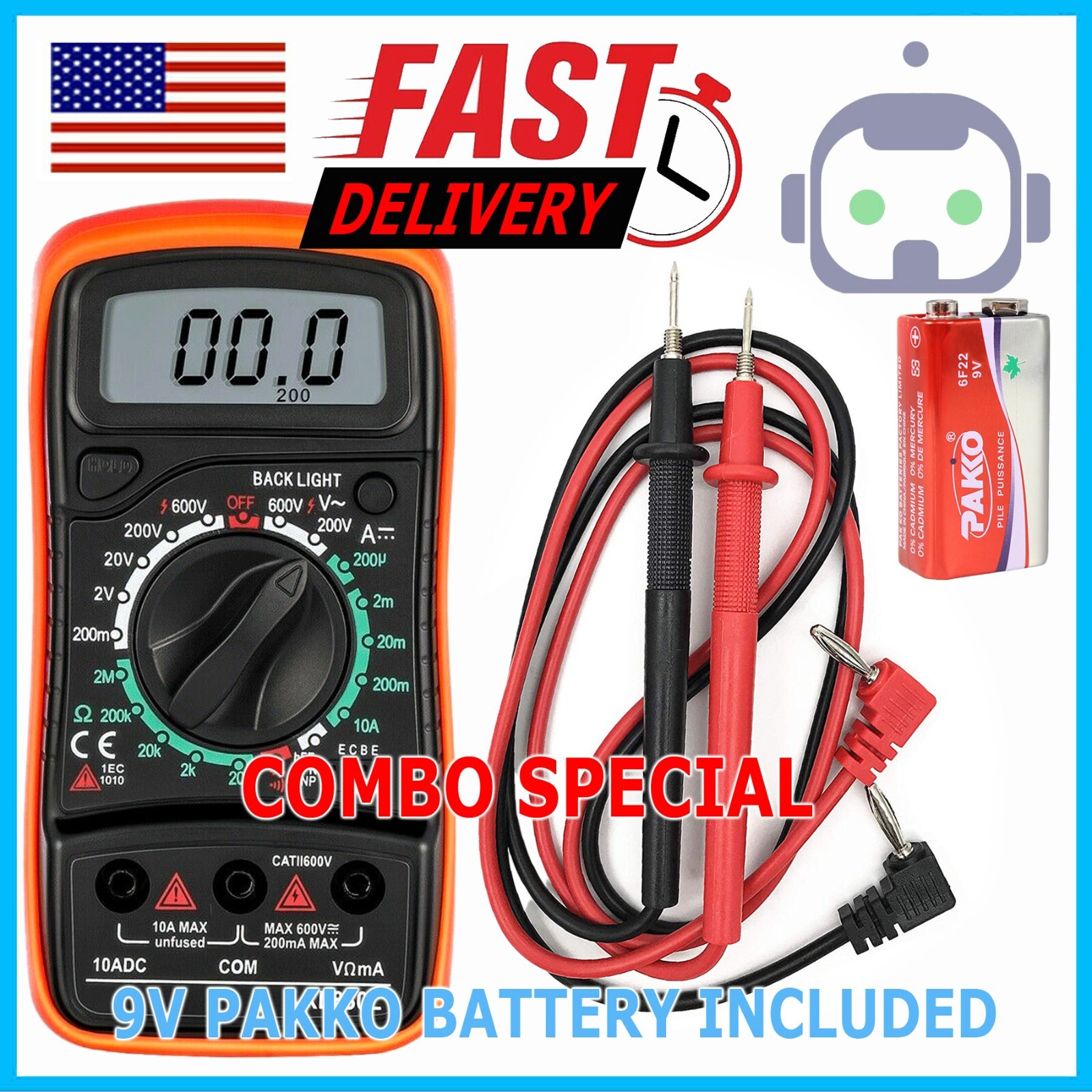 Digital Multimeter Voltmeter XL830L AC DC Ammeter Ohmmeter Volt Meter Tester Ohm