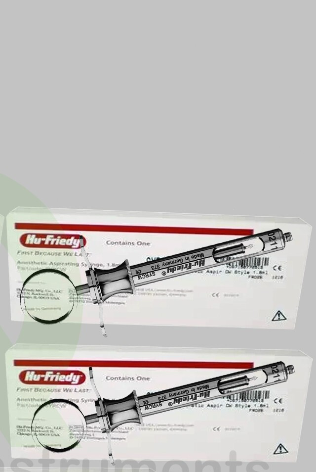 Lot of 5 Hu-Friedy CW Style Dental Anesthetic Aspirating 1.8ml Syringe SYRCW