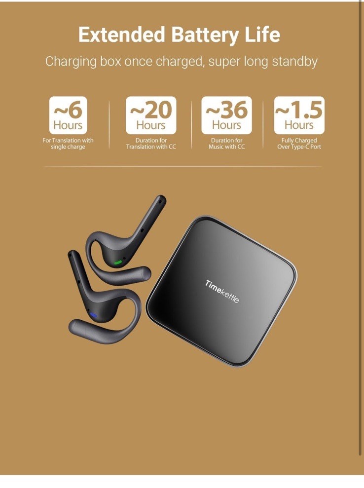 Timekettle M4 PRO Bluetooth Translator Earbuds, Noise Cancellation
