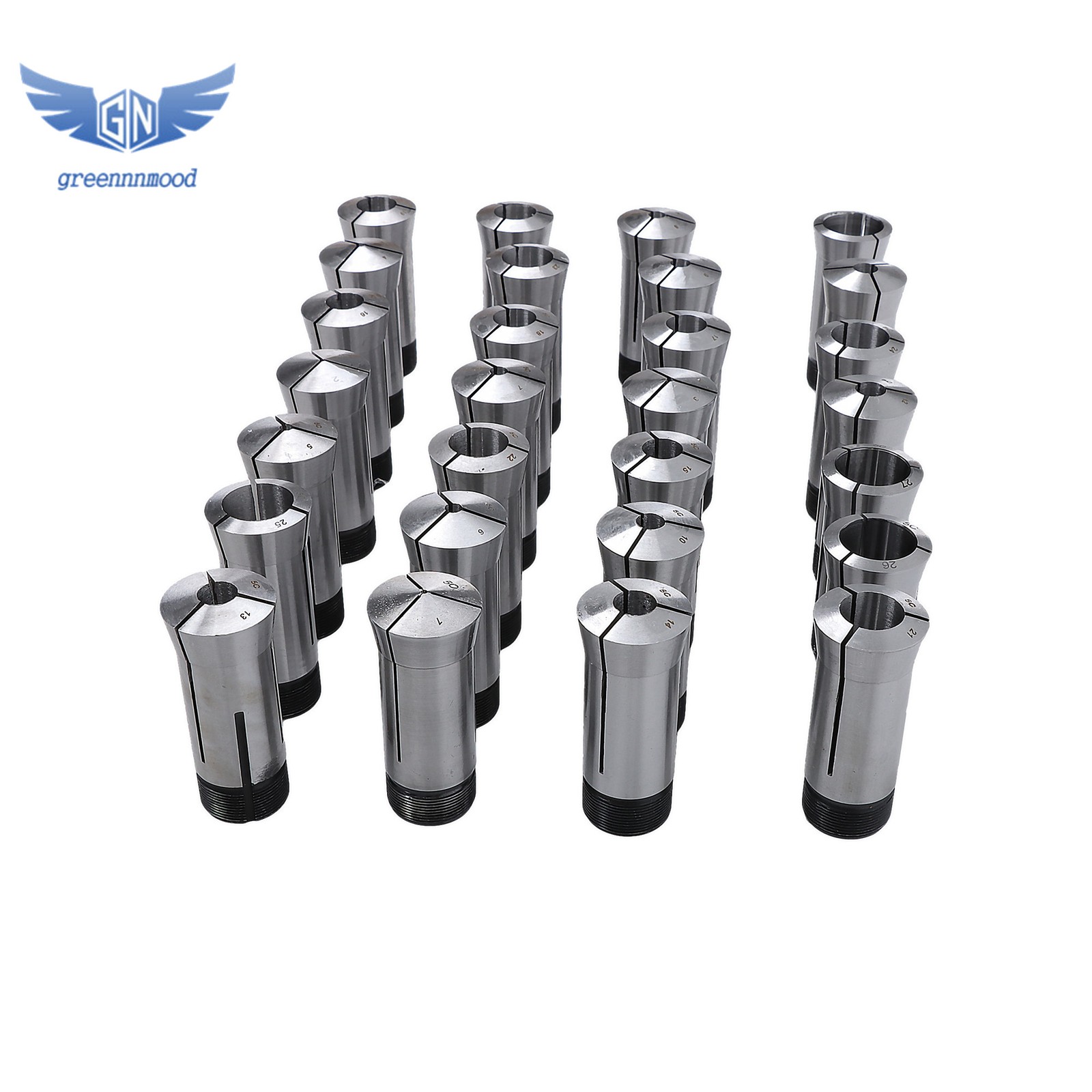 28 Pcs Precision Metric 5-C Collet Set with Rack 1mm TO 28mm 5C