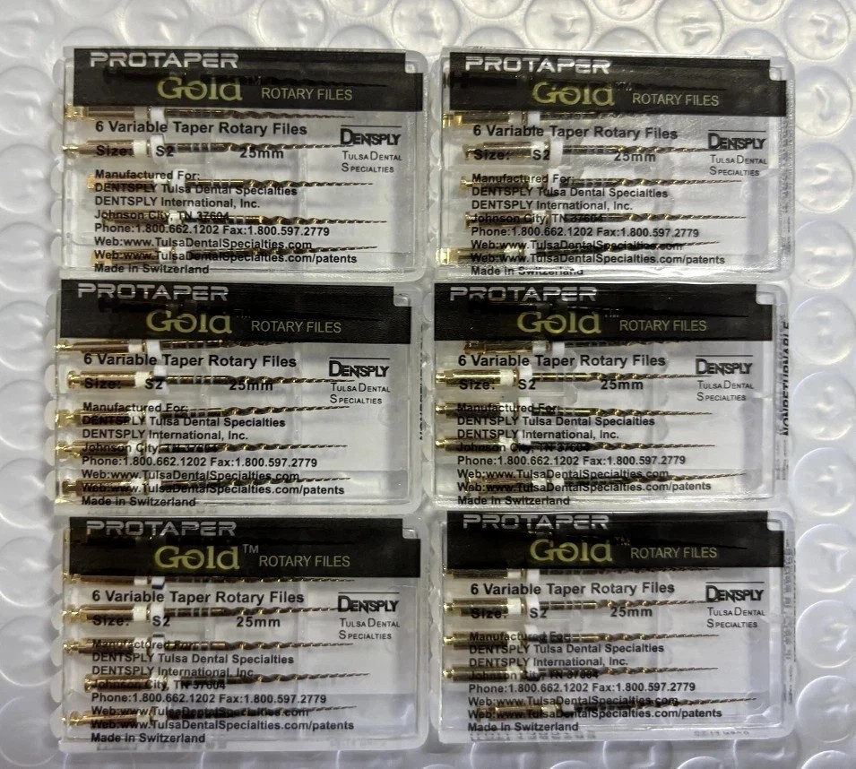 Dentsply ProTaper Gold Rotary Files F1,F2,F3,S1,S2,SX-F3, SX19 25mm 6 file pkg 1