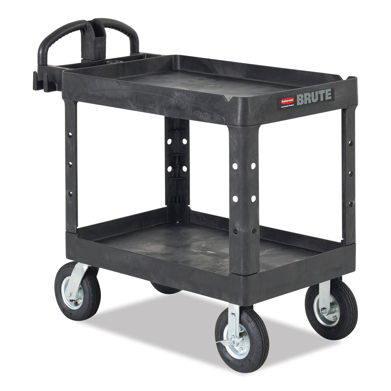 Rubbermaid? Commercial Heavy-Duty Utility Cart, Two-Shelf, 25-1/4w x 44d x 39h,