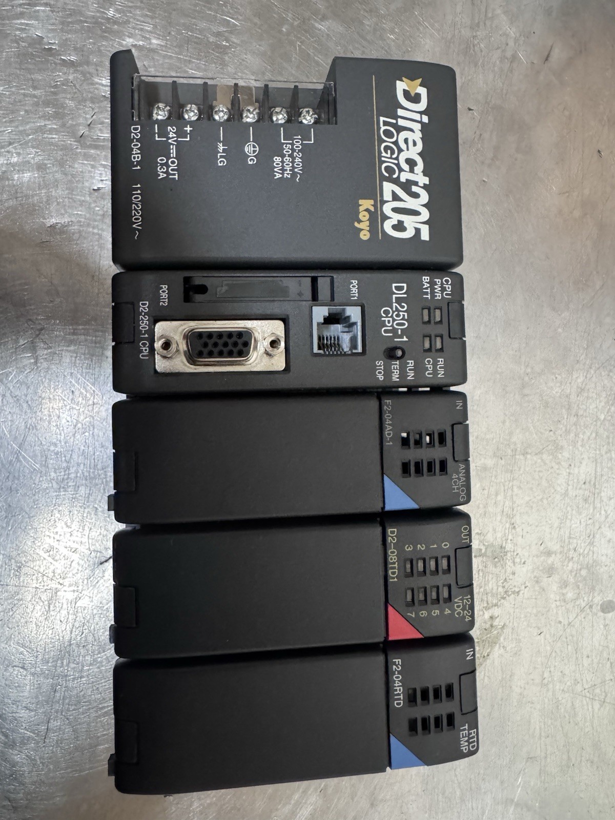 Automation Direct Logic 205 D2-04B-1, F2-04AD-1, D2-08TD1, F2-04RTD