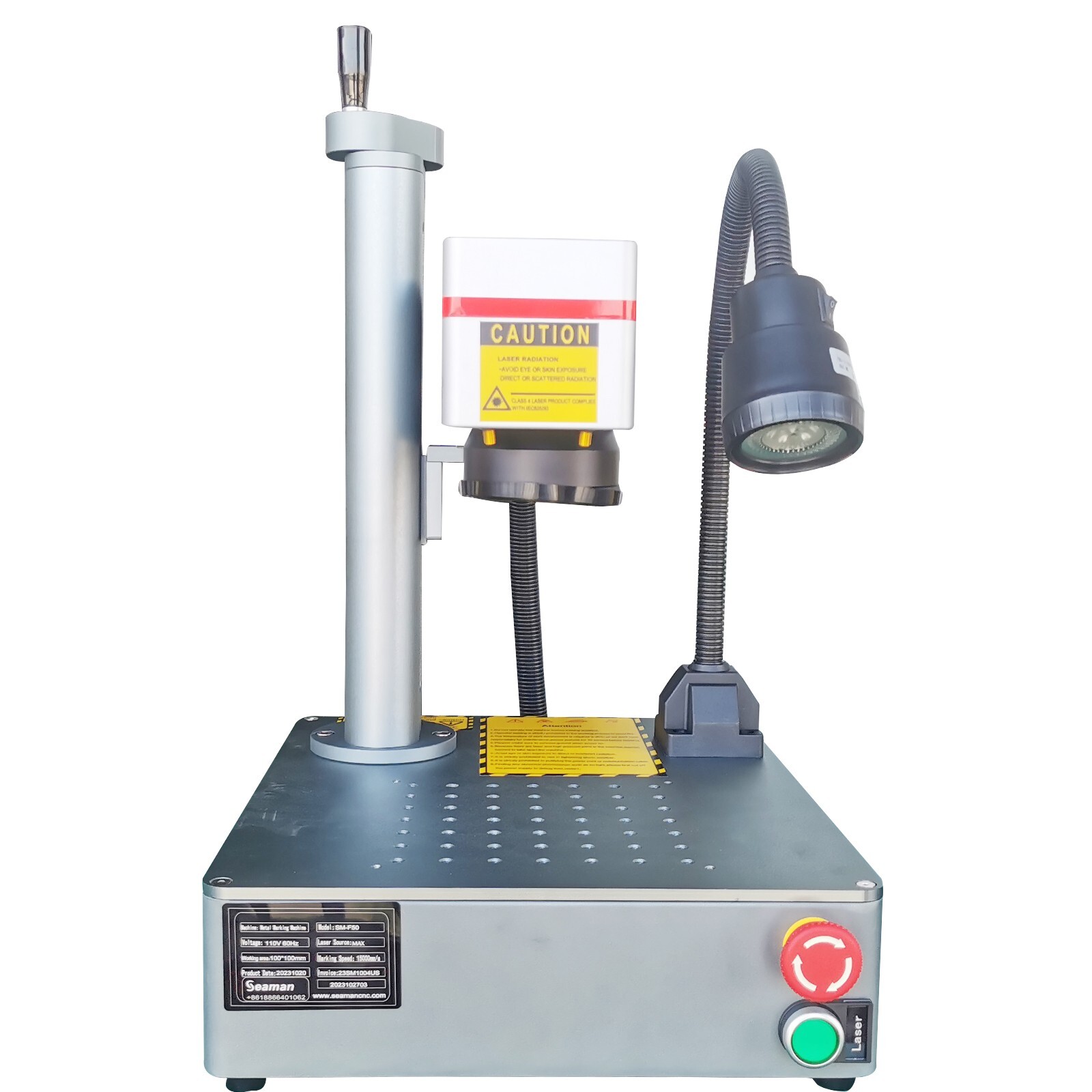 USA 50W Fiber Laser Metal Steel Mark Engraver Machine Ezcad Rotary axisFEDEX FDA