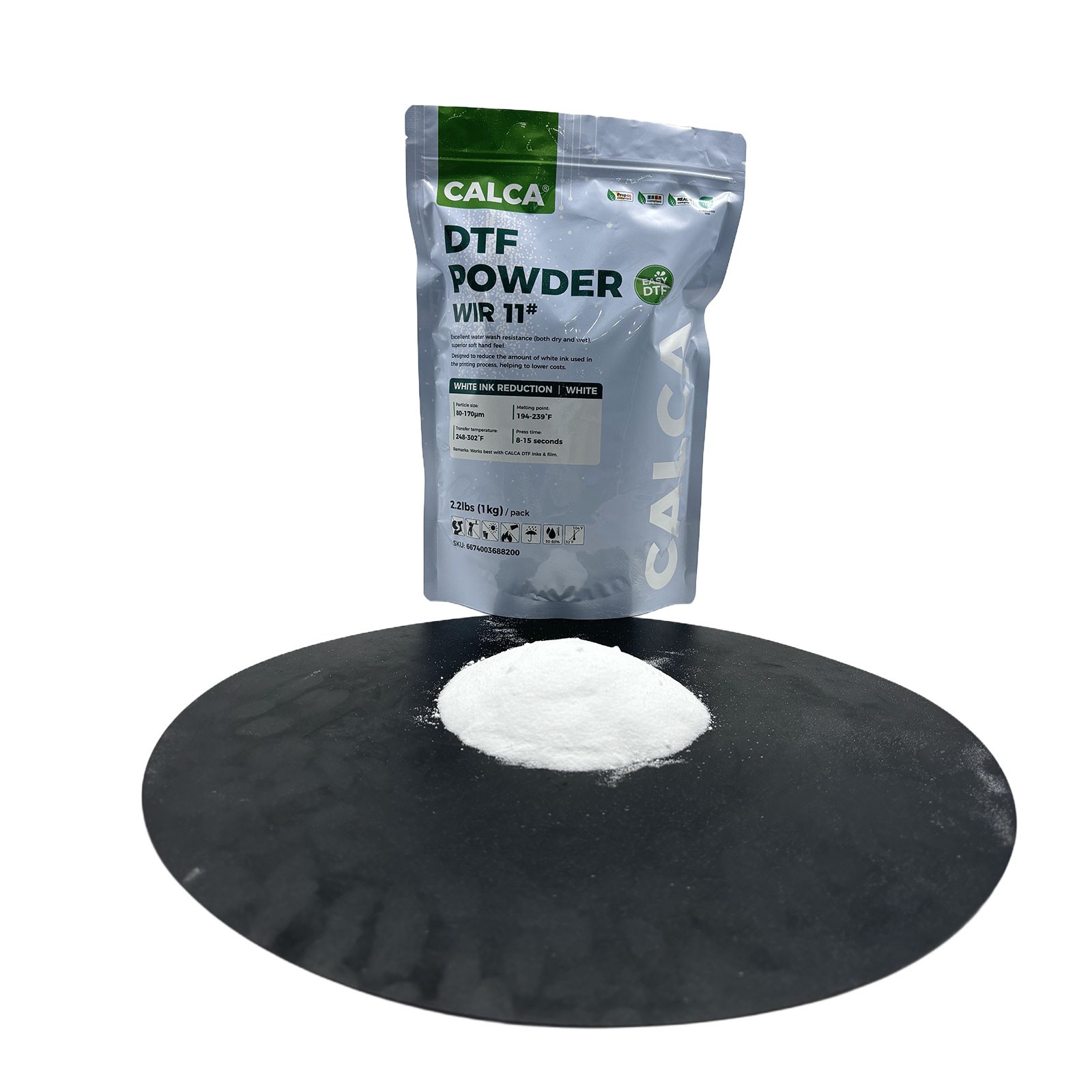 1kg White Ink Reduction Hot Melt Powder(2.2lbs Pack, 1kg, Fine, White)