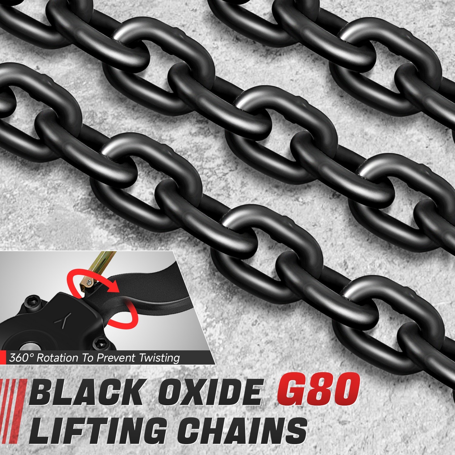 6T/13200lbs 10Ft Lifter Alloy Steel Lever Block G80 Chain Ratchet Hoist w/ Hook
