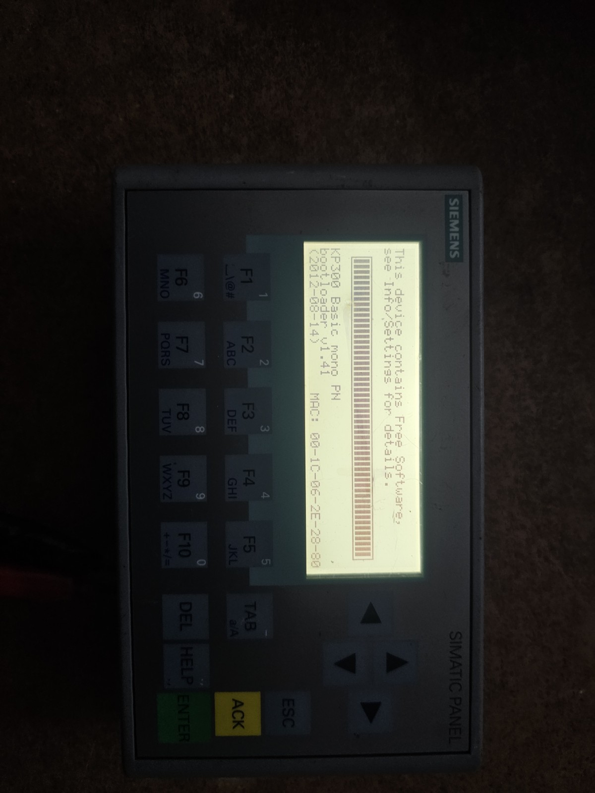 SIEMENS 6AV6647-0AH11-3AX0 HMI KP300 Basic Panel