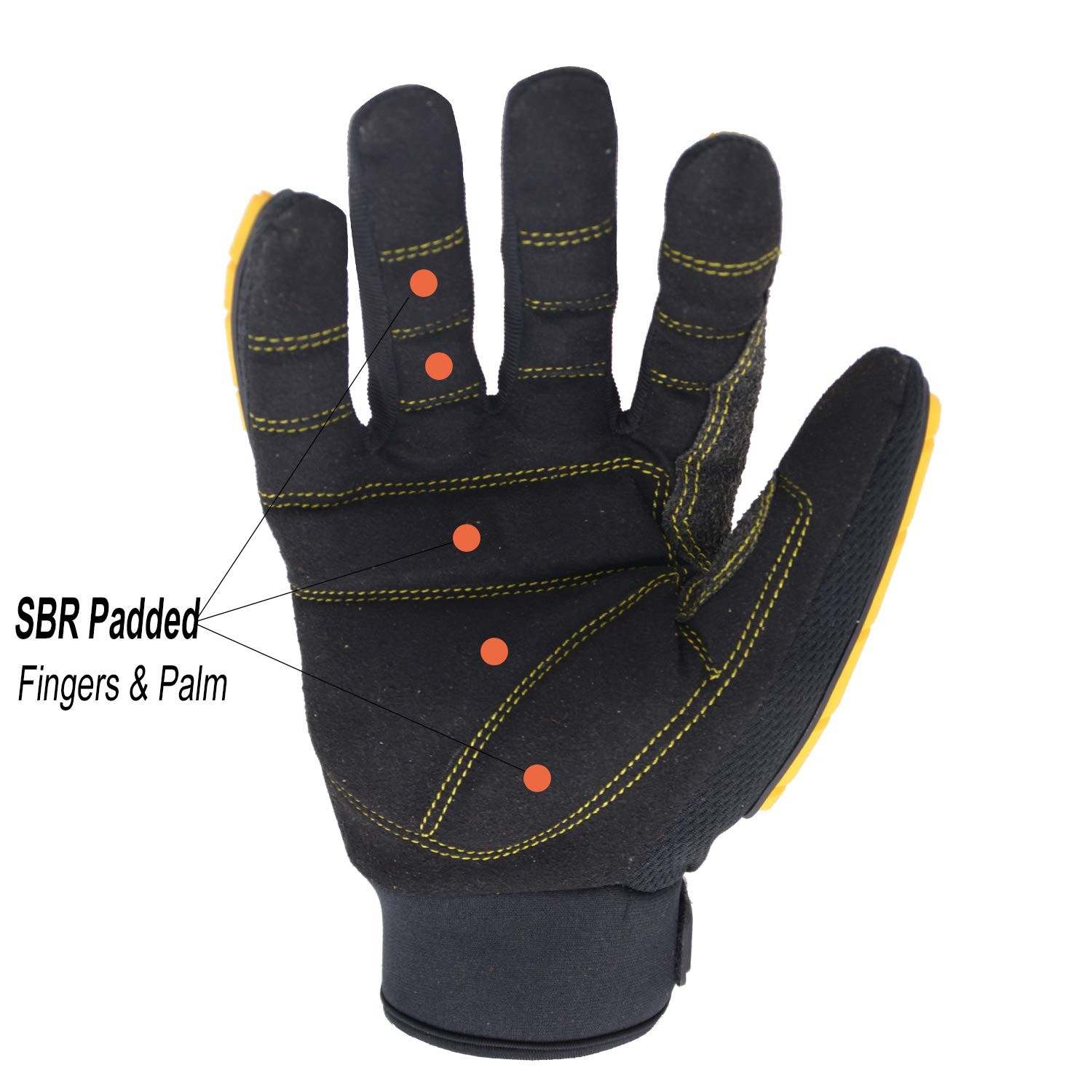 HANDLANDY Anti Vibration Work Gloves, SBR Fingers & Palm Padded Work Gloves, …