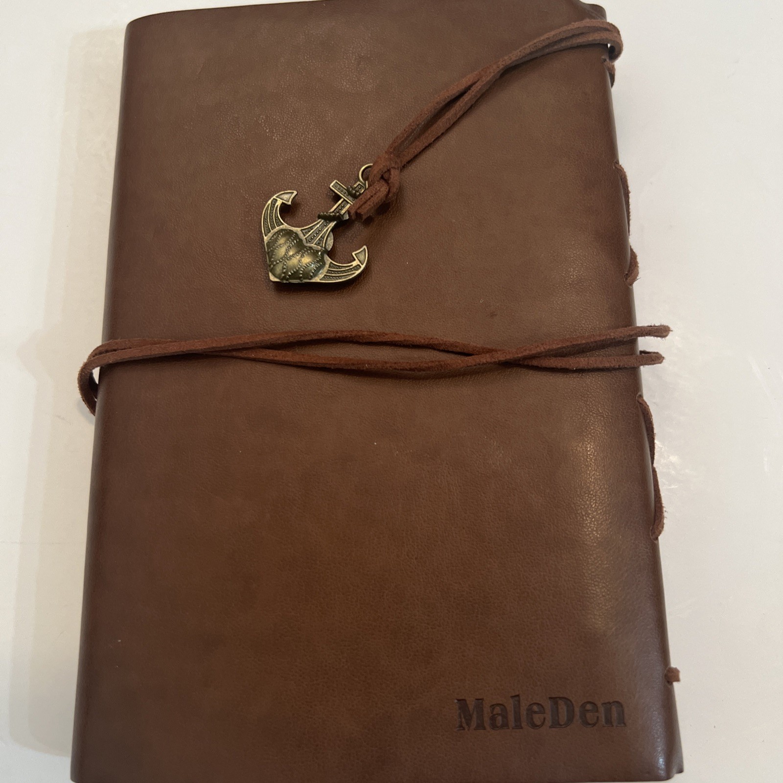 Maleden Nautical Leather Journal Refillable 6 Ring Compact Binder Craft Paper