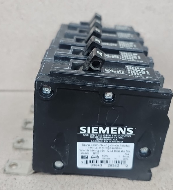 LOT OF 5 B120 SIEMENS BL 1 pole 20 amp 120 volt Bolt On Circuit Breaker BL120 **