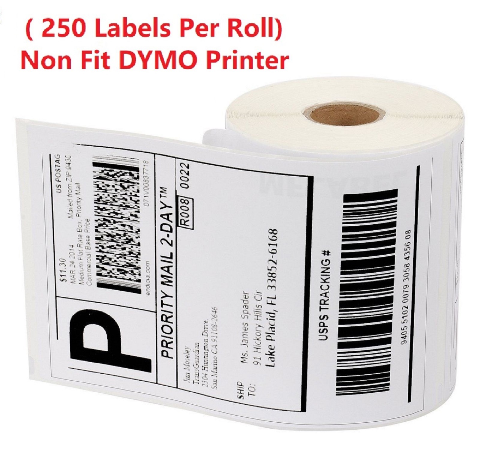 4×6 Zebra ZP450 ZP505 2844 Eltron Direct Thermal Shipping label 250 Labels