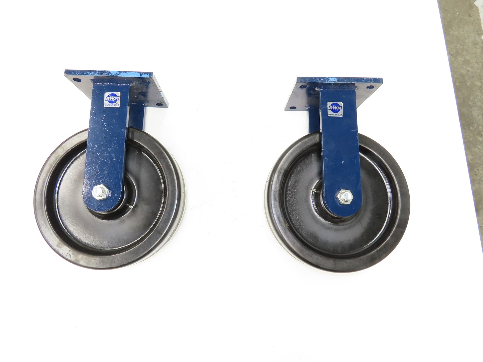 RWM 75 Series Rigid Caster Wheel 12″x 3″ Height 15-1/2″-Top of Plate Lot of 2