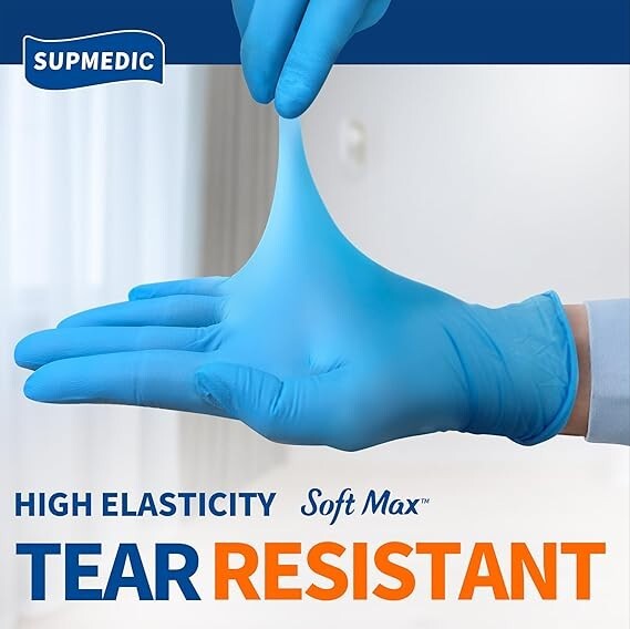 Supmedic Store Latex / Powder-Free Medical Nitrile Exam Gloves, Blue, 100 Pack