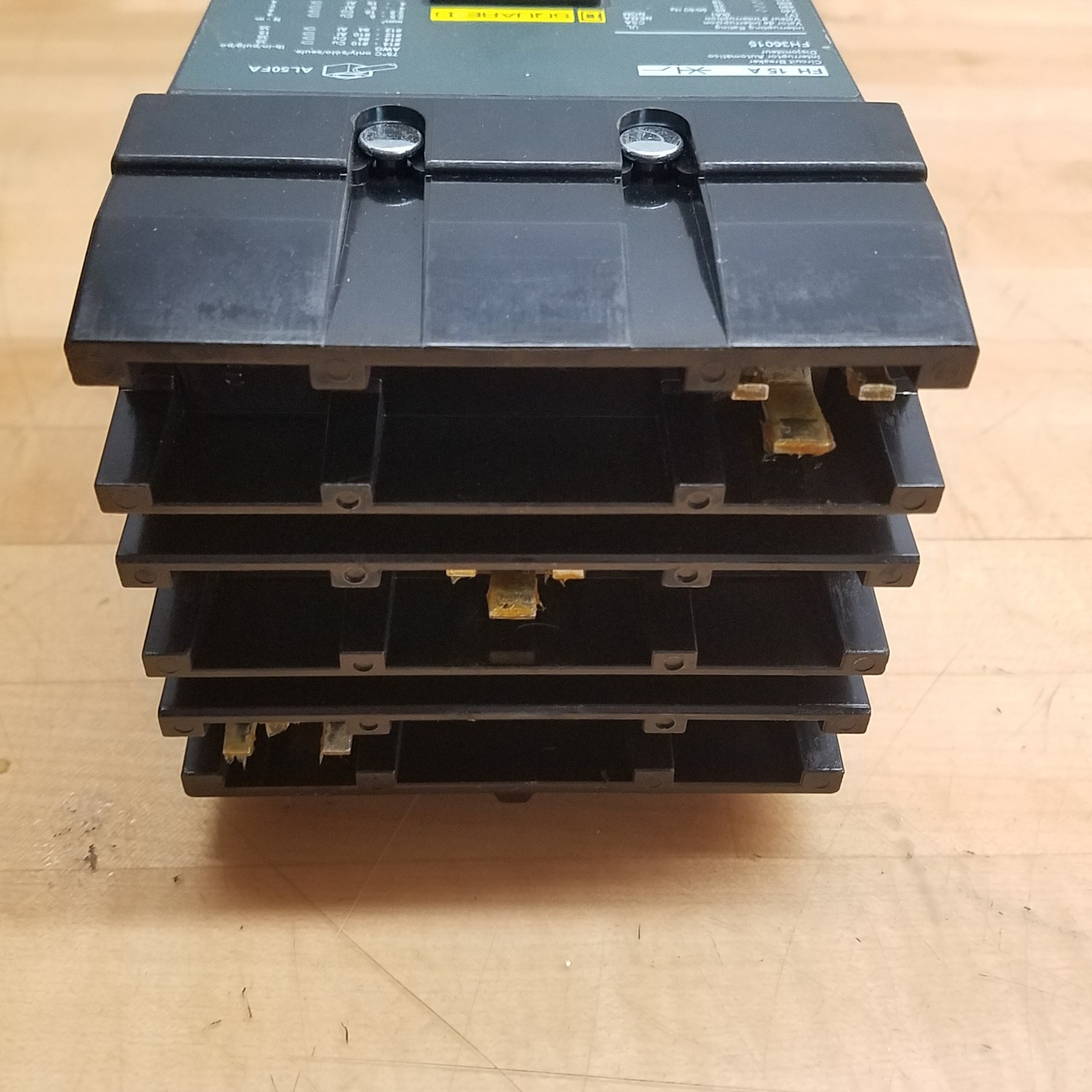 Square D FH36015 I-Line Circuit Breaker, 15A, 600V, 3-Pole, Dark Gray Label