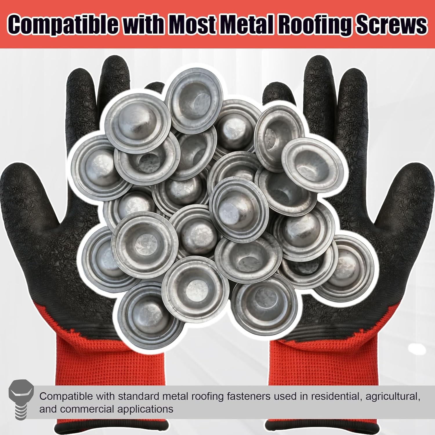 100 Pack Galvalume Metal Roof Screw Caps Rustproof Waterproof Roofing Screw Caps