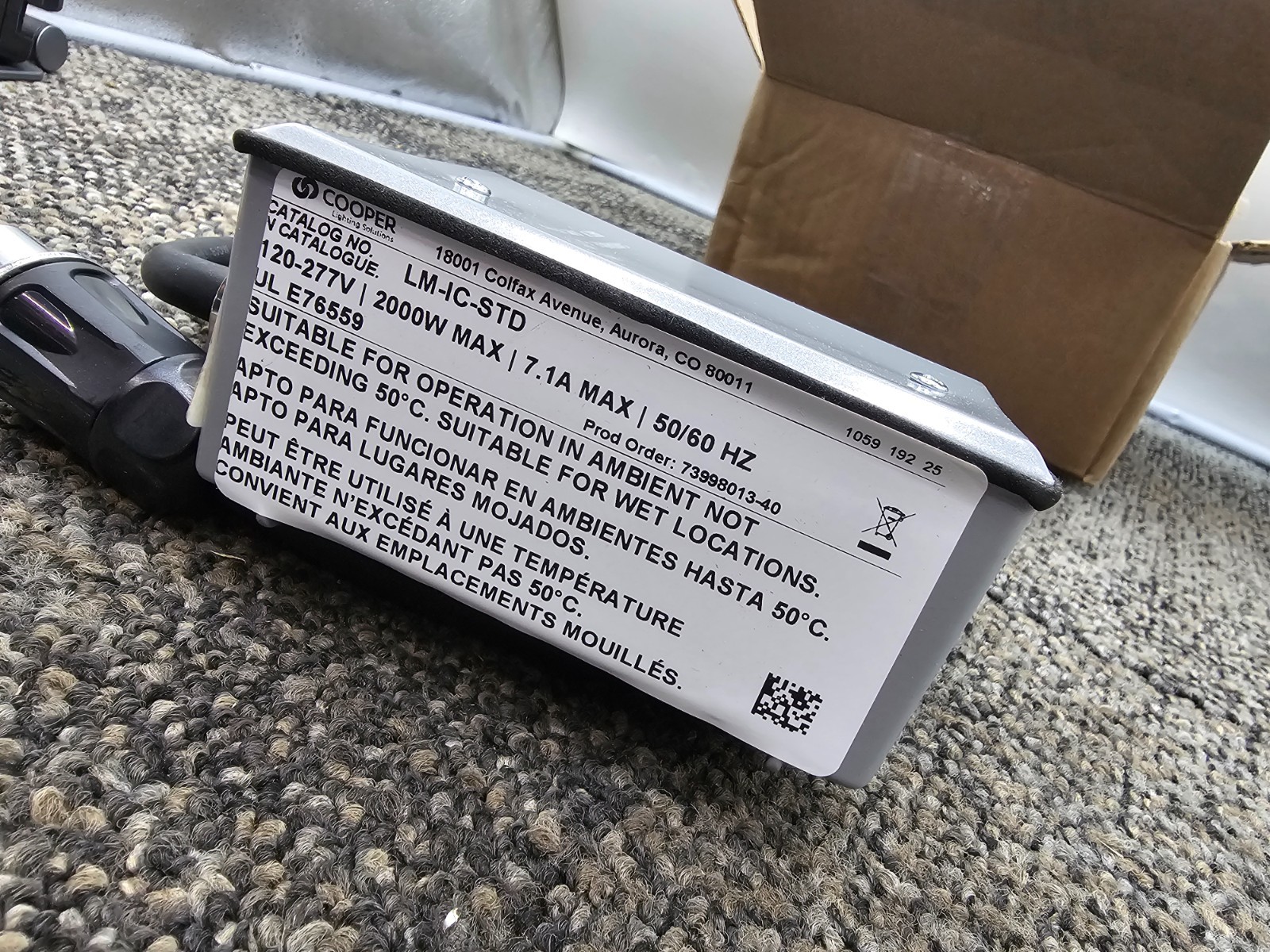 Cooper LM-IC-STD Cove Lighting Fixture 120-277V 2000W 7.1A Max LM-DIM-BOR01