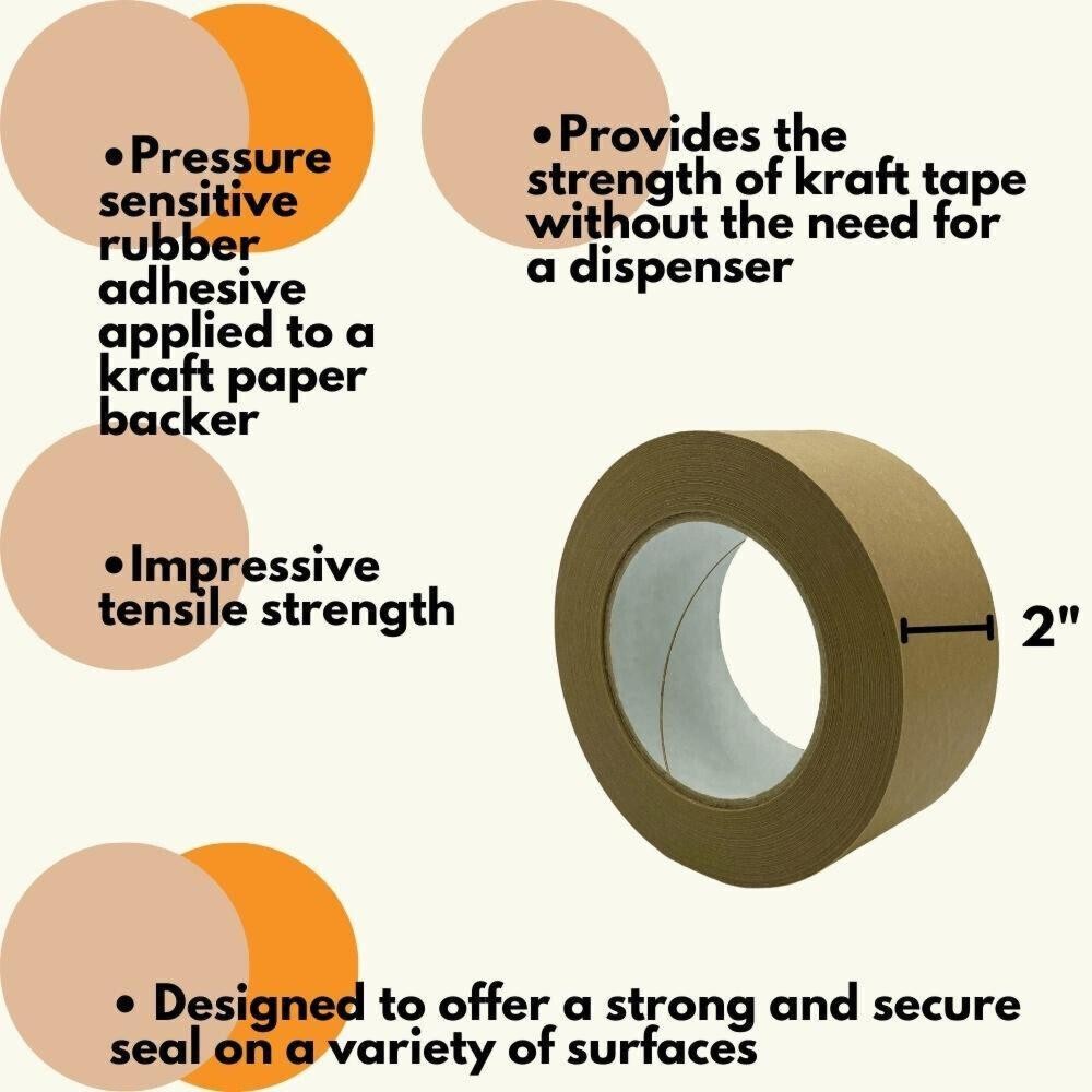 5.9 Mil Tan Carton Sealing Tape 48 Rls Flatback Packaging Tape 2″ x 60 Yds