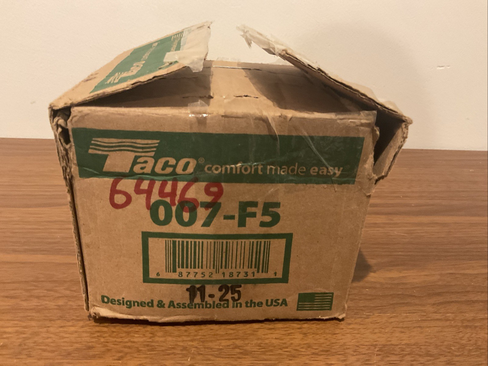 Taco 007-F5 Cast Iron Circulator, 1/25 HP Pump, 00 Series – Untested
