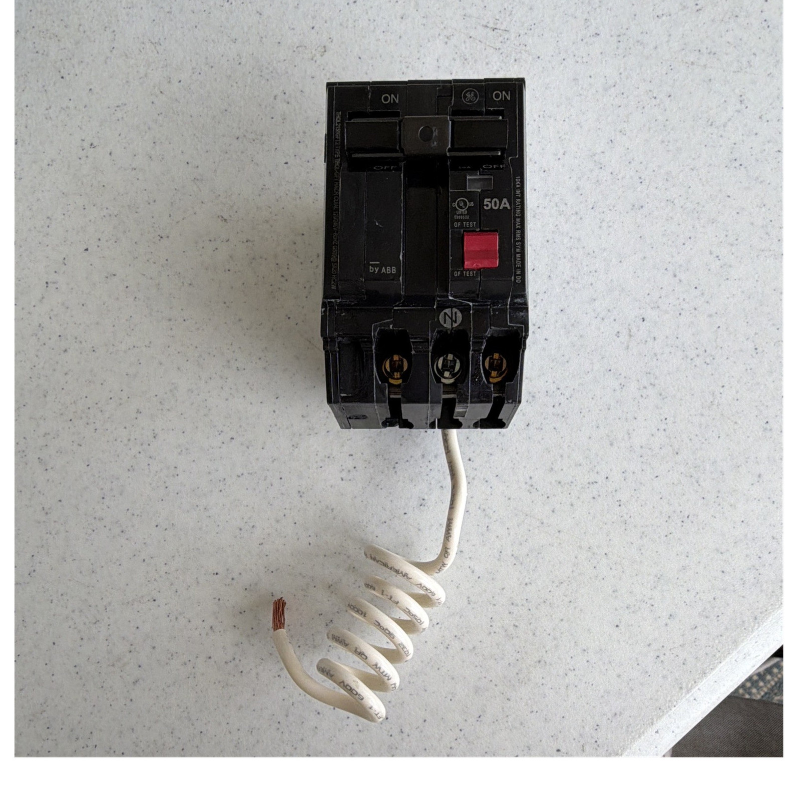 GE THQL2150GFT 50A 2-Pole GFCI Circuit Breaker Plug-In/On Branch Circuit