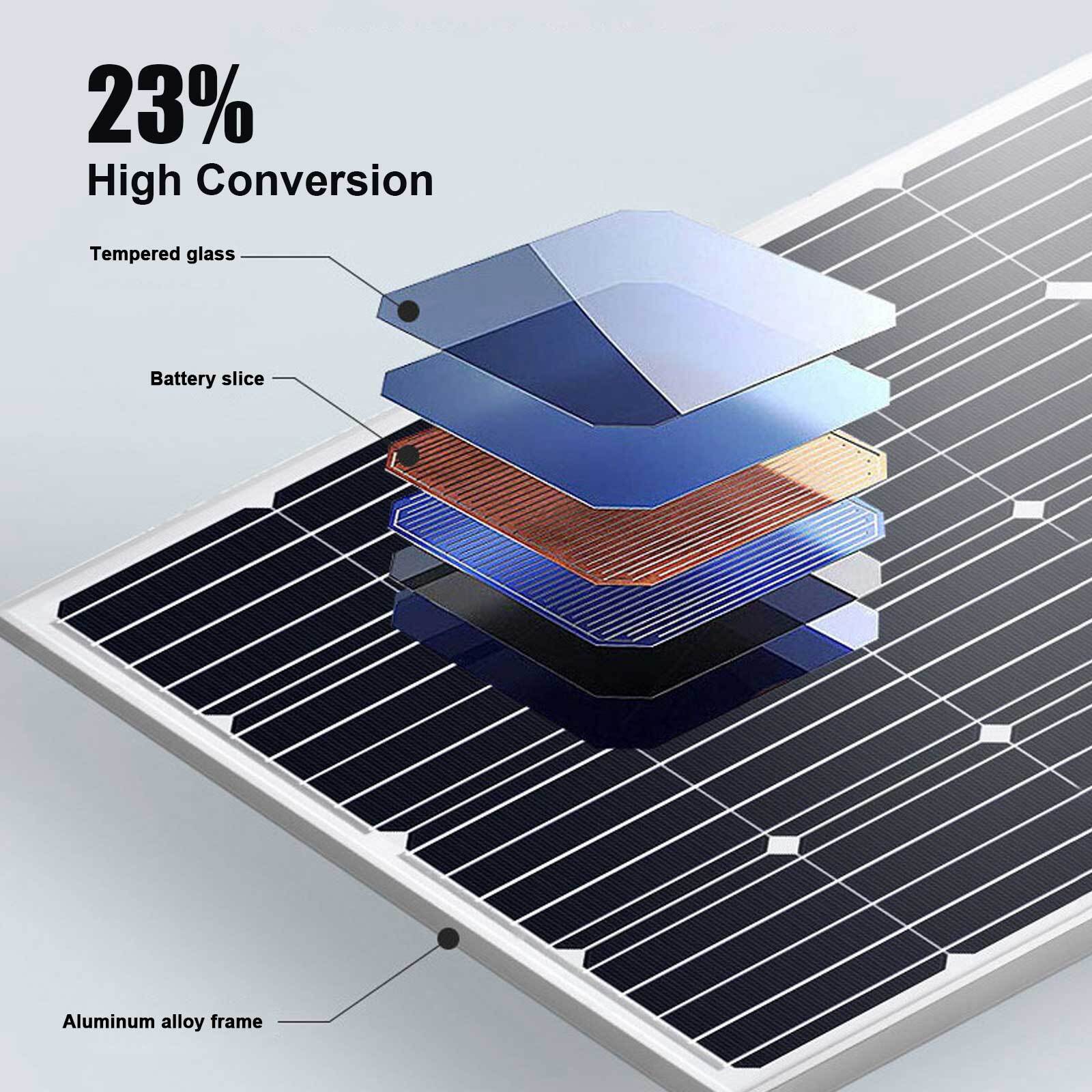 100 Watt 12V 23% High Efficiency Mono Solar Panel PV Module for Marine Caravan