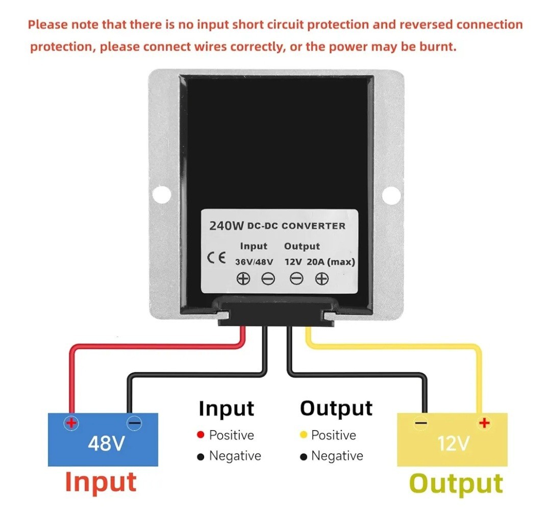 DC-DC 36V 48V to 12V 20A 240W Step Down Converter Voltage Regulator