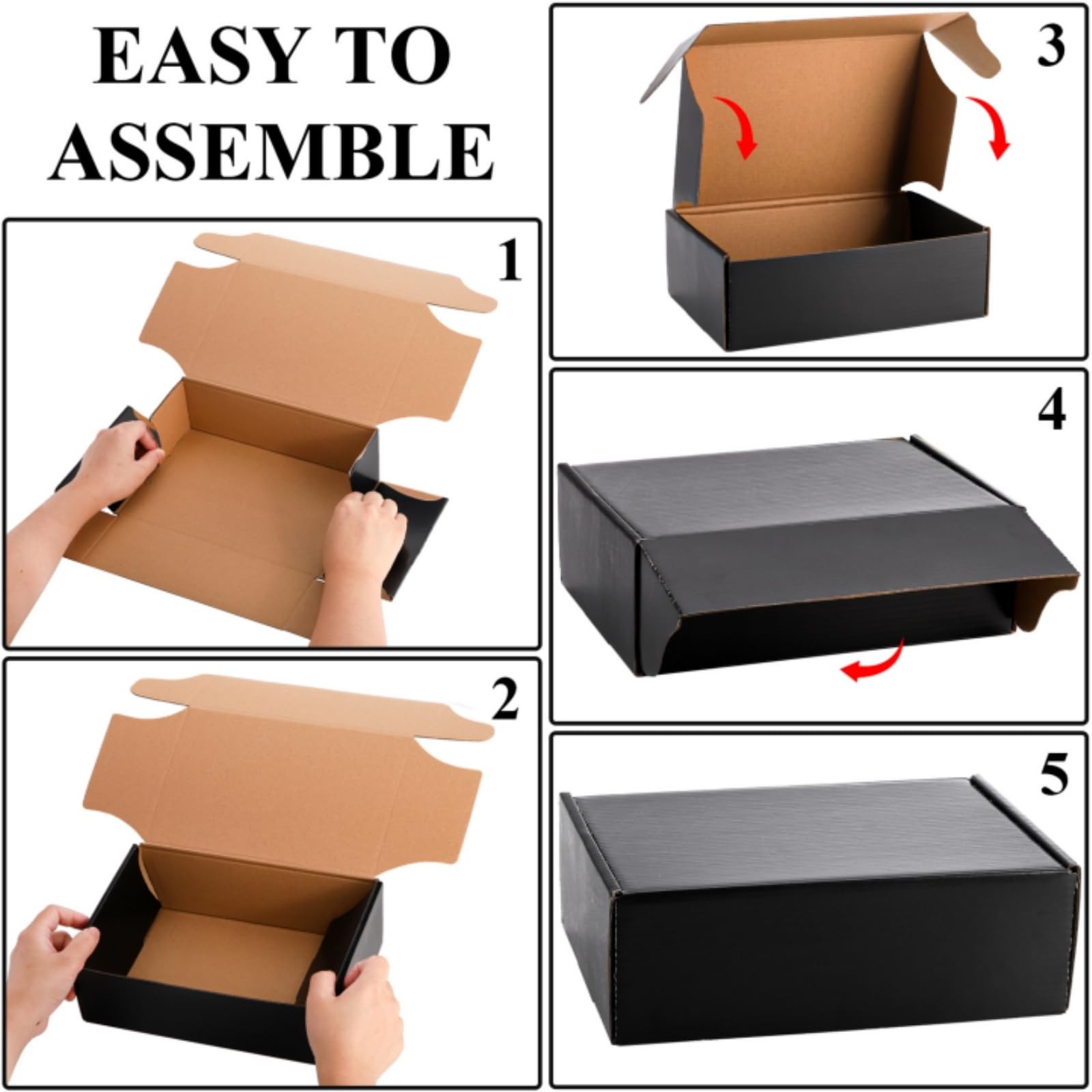 Dicunoy 30 Pack CardBoard Boxes, 9 x 6 x 3 Inches 9 x 6 x 3 Inches, black