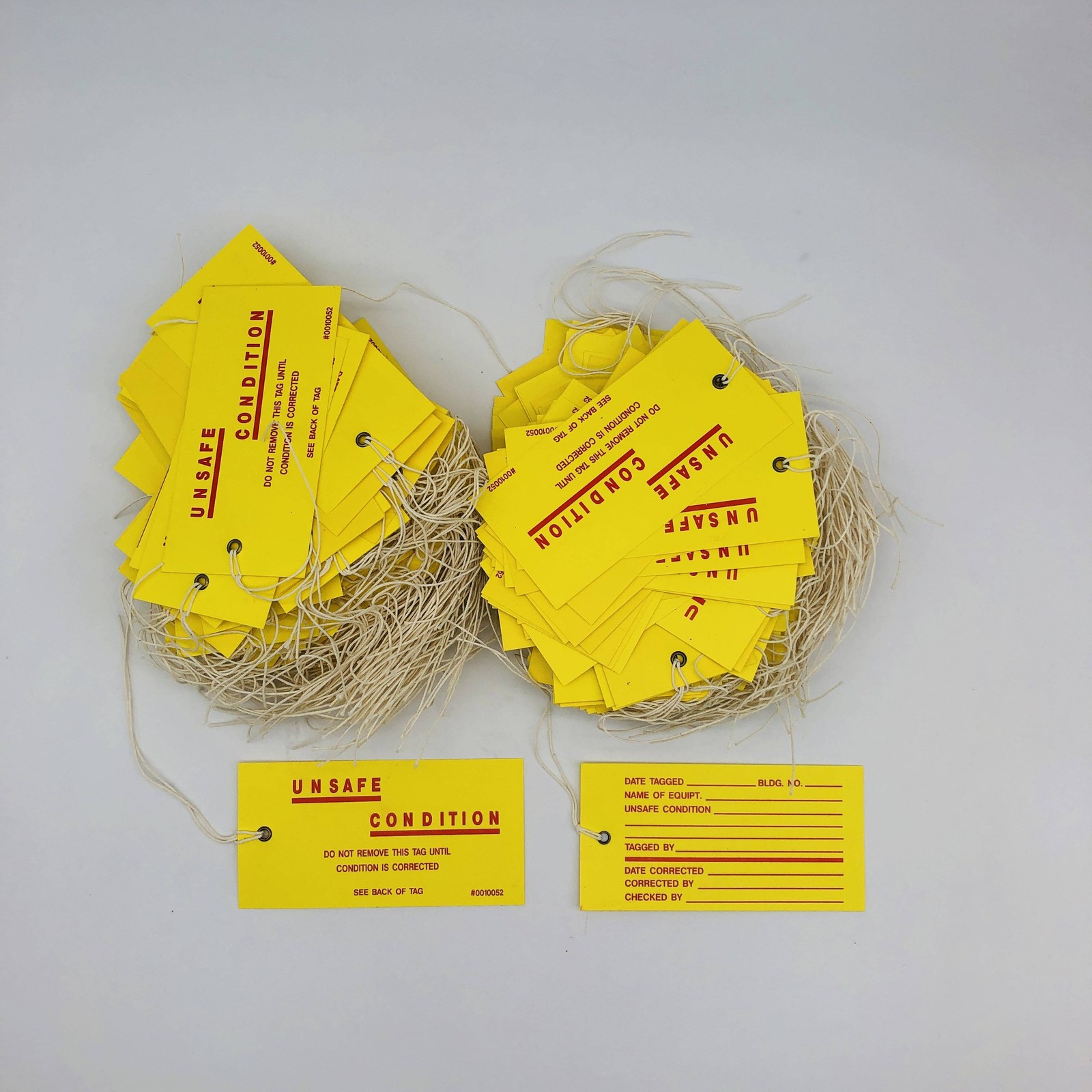 Linco 0010052 Unsafe Condition Tag Yellow Red 2-5/8in x 5-1/4in Lot of 200 Tags