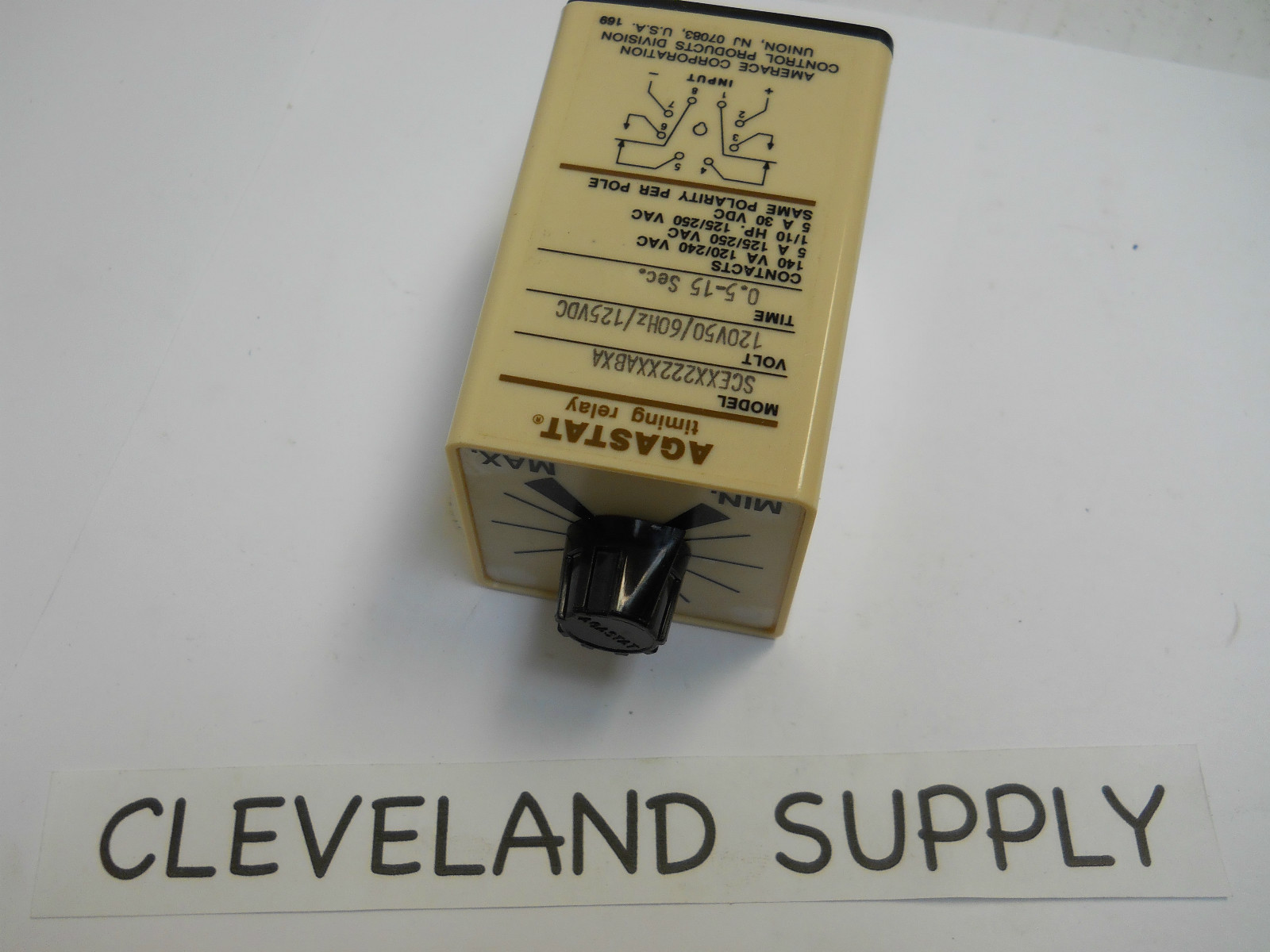 AGASTAT SCEXX222XXABXA TIMING RELAY 0.5-15 SECONDS 120V NEW CONDITION / NO BOX
