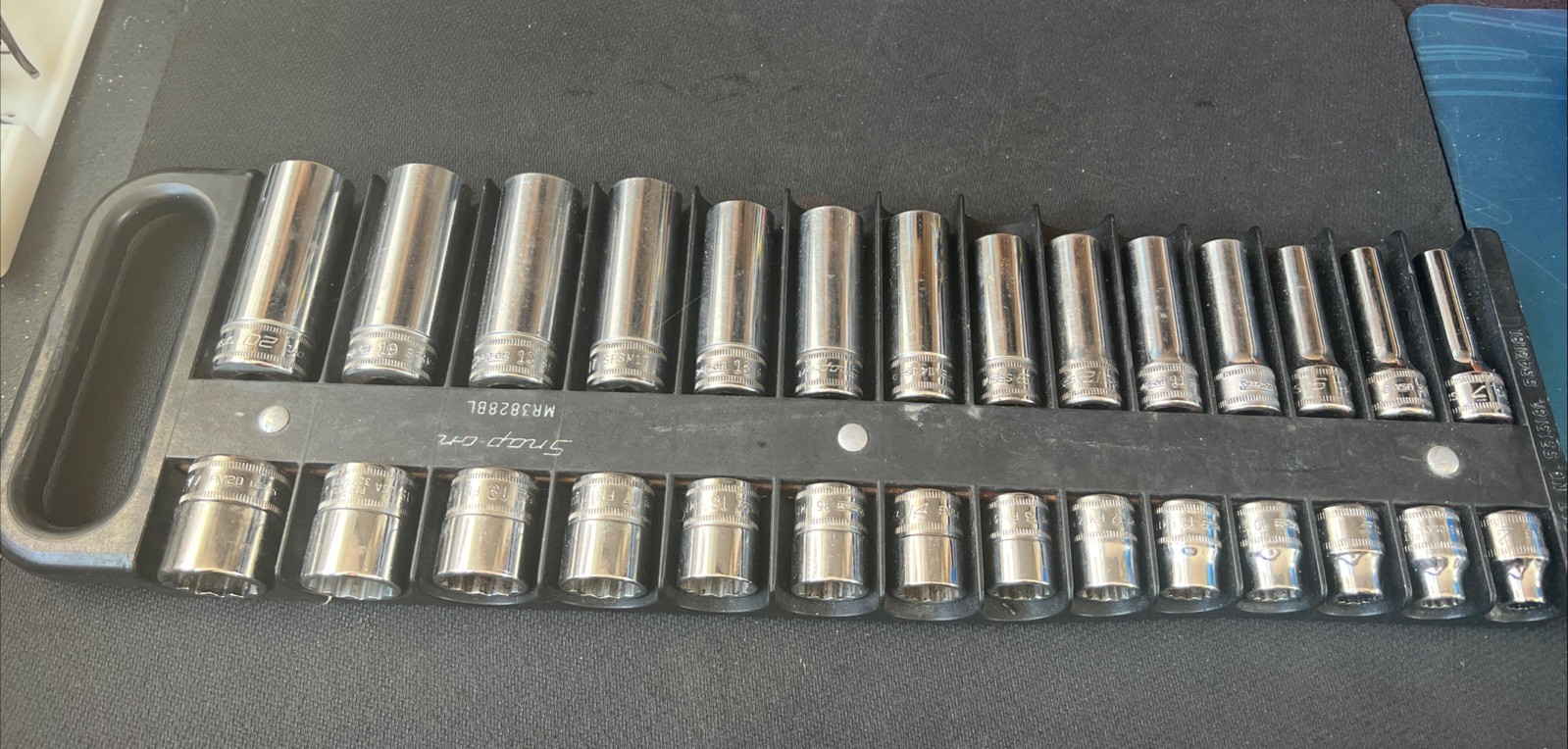 Snap On 28 pc 3/8″ Drive 6/12 Point Metric Deep Standard Socket Set Mag Tray🔥