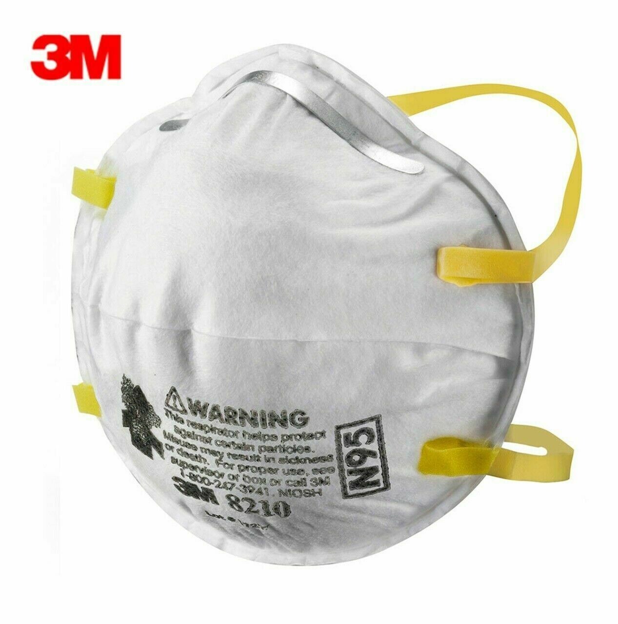 3M 8210 Particulate Respirator 8210, N95 Masks (20/Box)