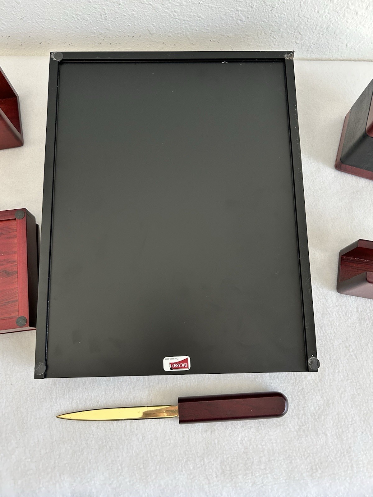Dacasso Wood & Leather Desk Set 7 Pieces Luxury Professional Office