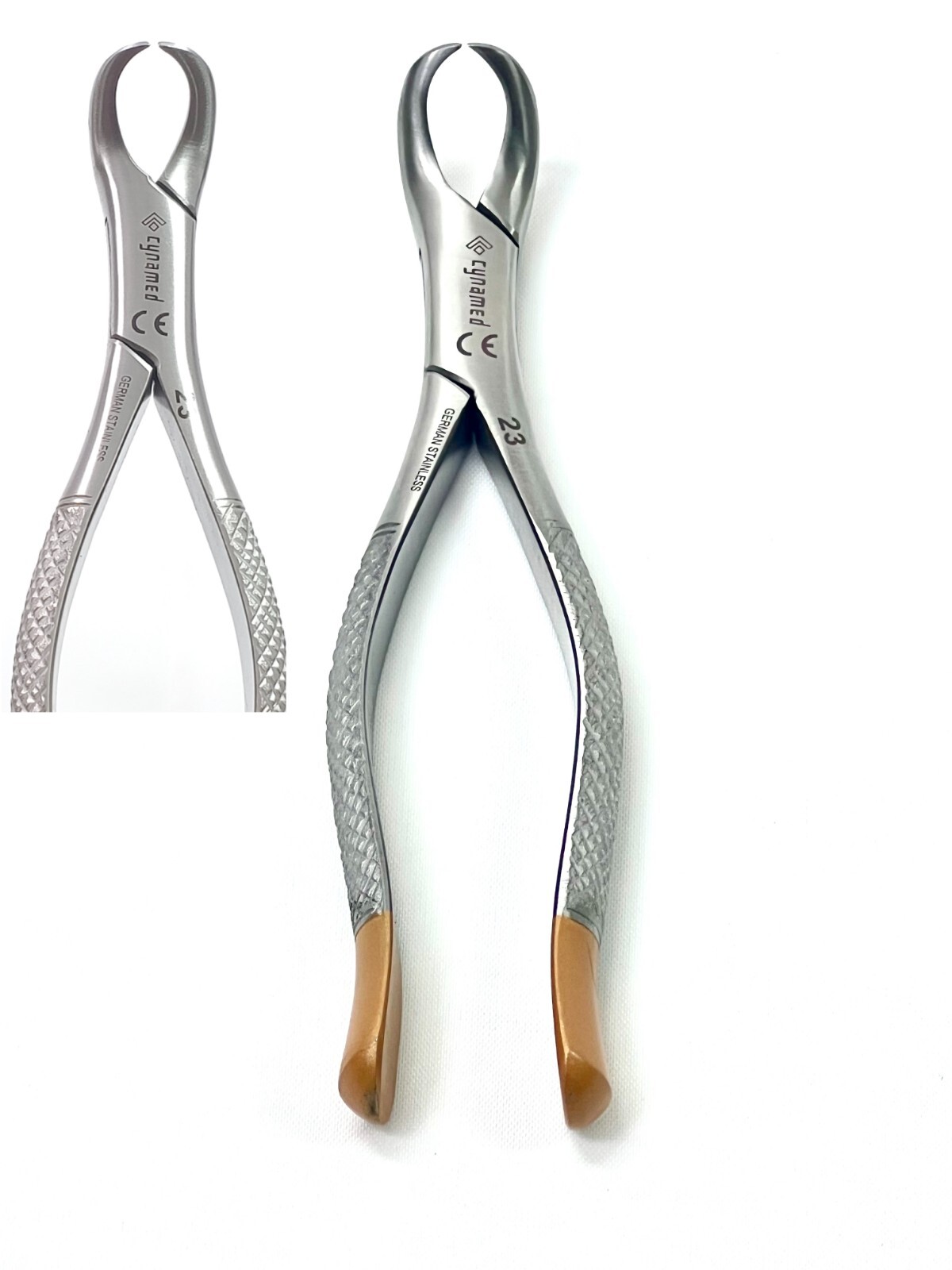 2 PREMIUM GERMAN DENTAL TOOTH EXTRACTING FORCEPS #23 COW HORN LOWER MOLAR DENTAL