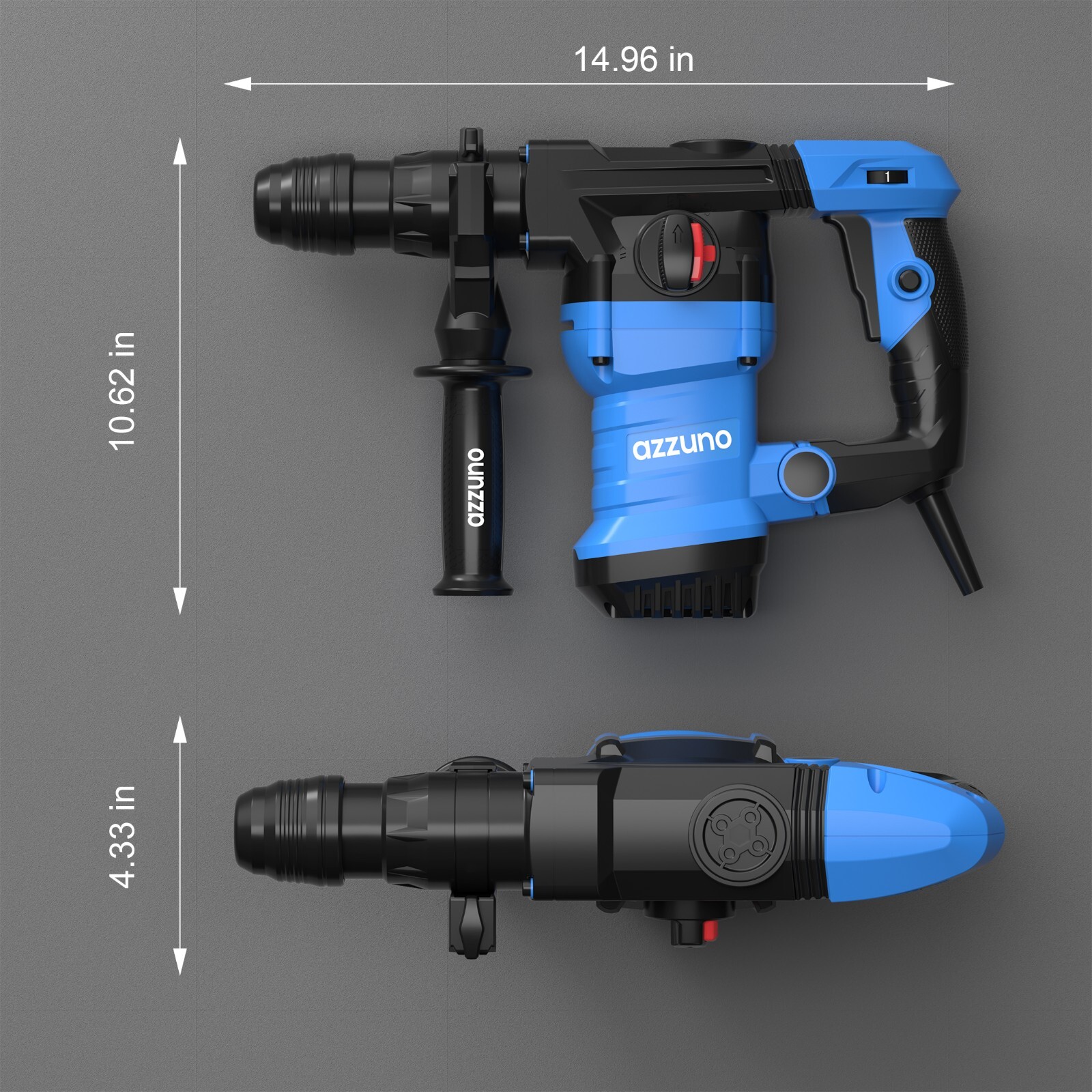 Heavy Duty Rotary Hammer Drill 15 Amp 1-1/4″ SDS-Plus 4 Modes Chipping Hammers