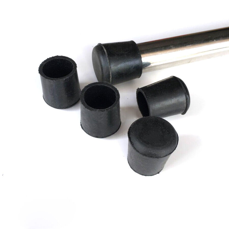 Rubber Chair Leg Caps for 10-45mm Pipes, Black – Non-Slip & Protection