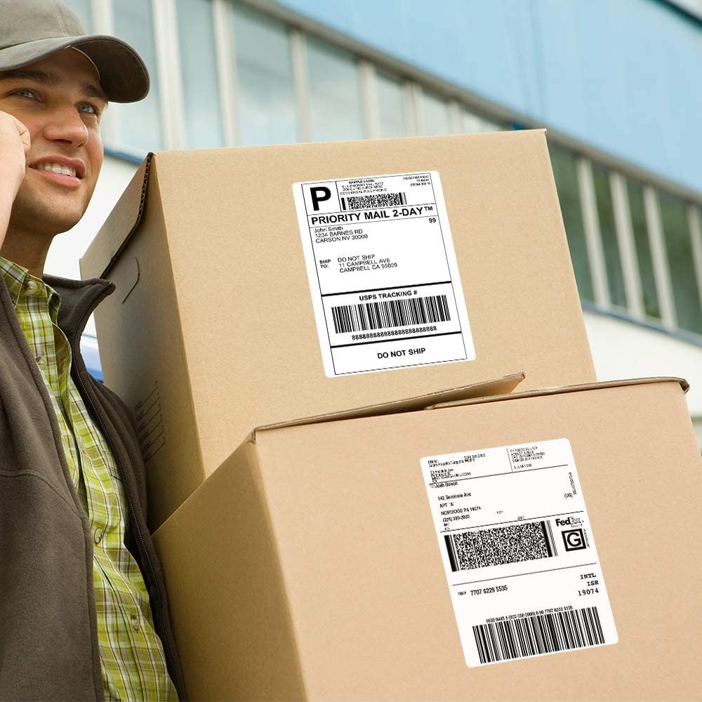 4×6 Fanfold Direct Thermal Shipping Labels for Zebra Rollo 100-4000 Labels