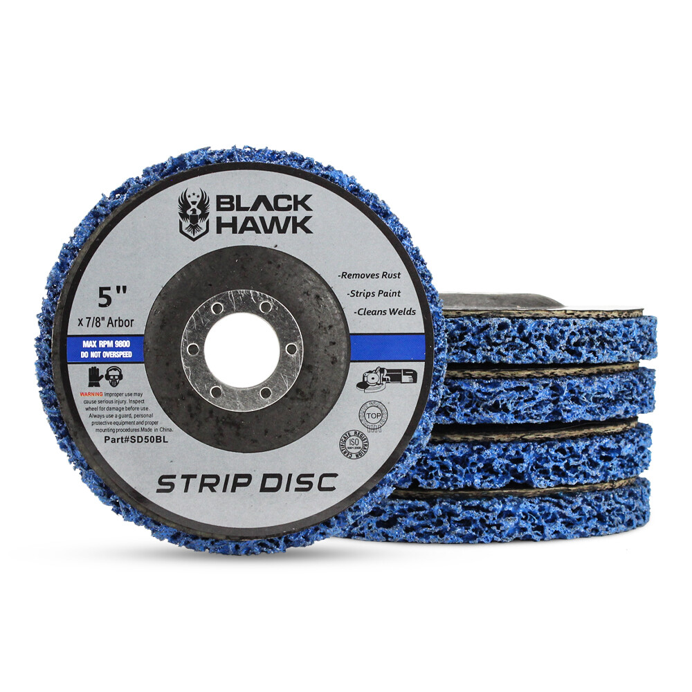 10 Pack- 5″ x 7/8″ Black Hawk Clean & Strip Discs Paint and Rust Removing Wheels