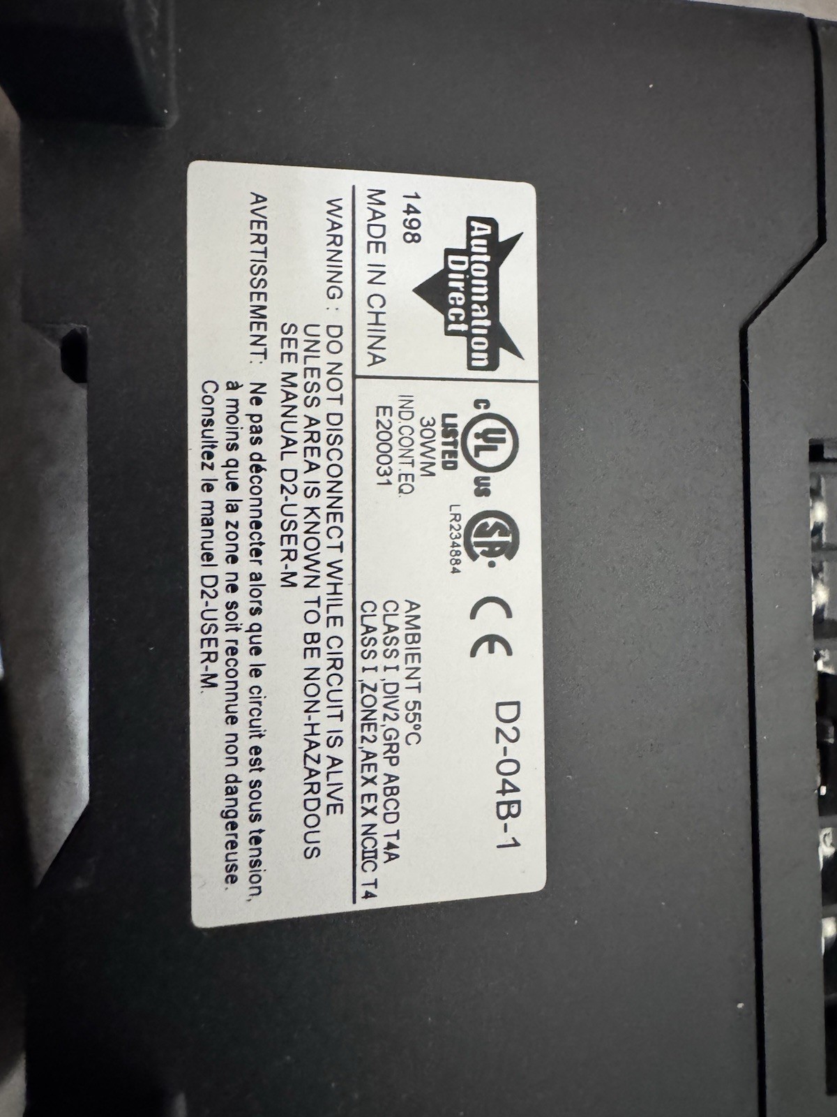 Automation Direct Logic 205 D2-04B-1, F2-04AD-1, D2-08TD1, F2-04RTD