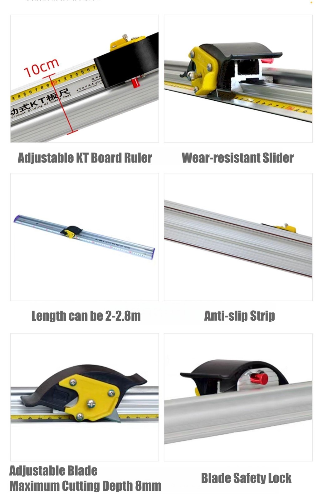 Manual Sliding KT Board Trimmer Cutting Ruler for Paper PVC PET Film Cutting
