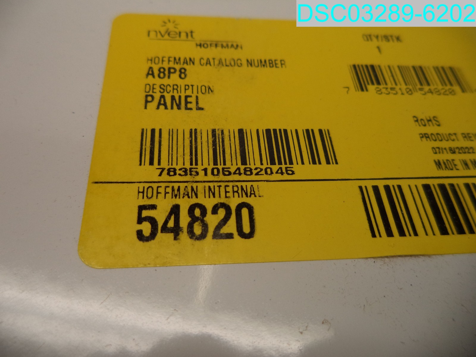 QTY=4: A8P8 nVent HOFFMAN 54820 Enclosure Panel 783510548209
