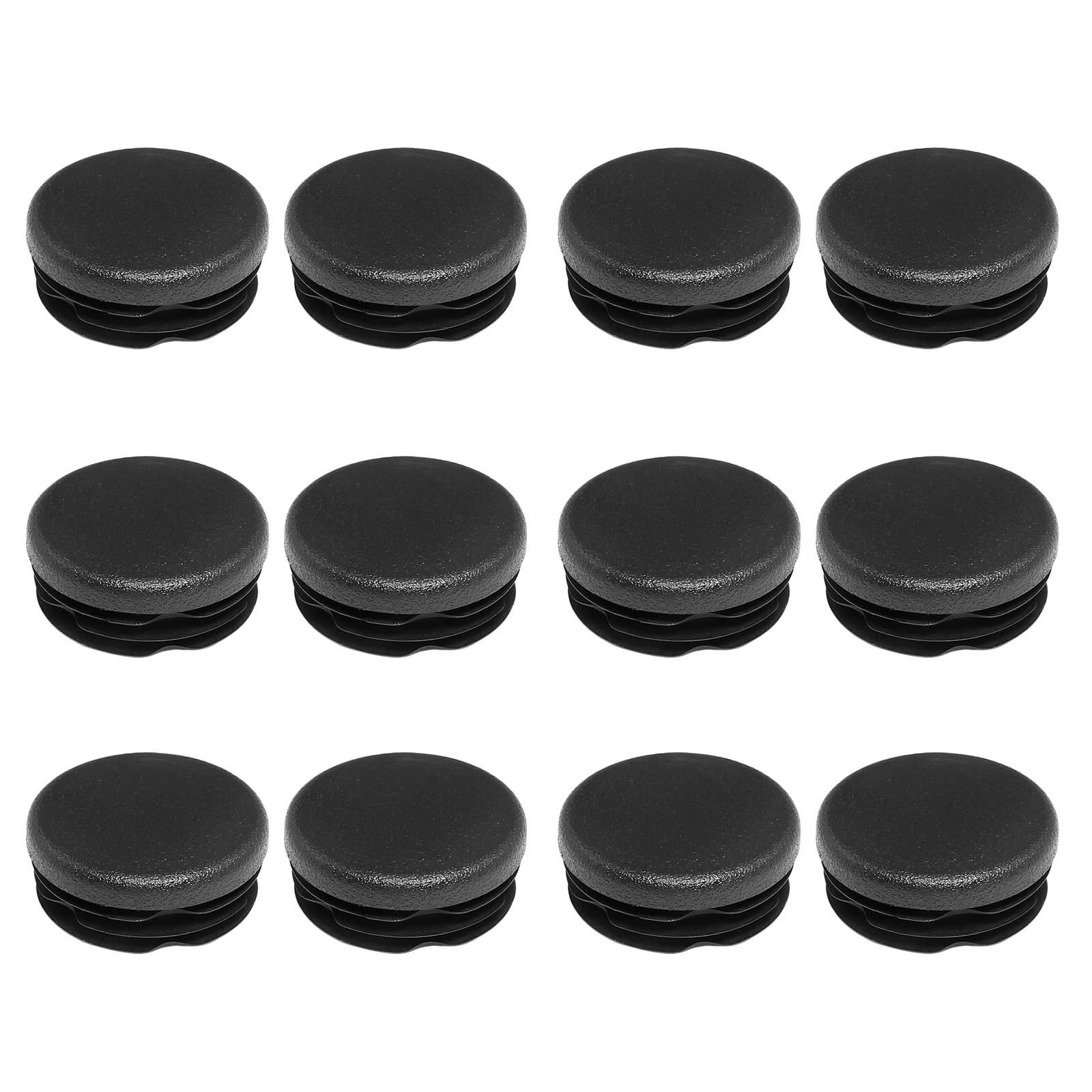 Litoexpe 12 Pieces 1-1/2 Inch Round Plastic Plug, Tubing Post End Caps Black …