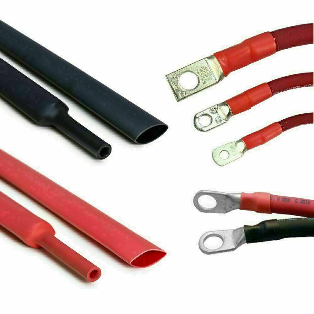 Black+Red Heat Shrink Tubing 3:1 Wire Insulation Cable Sleeve Wrap Marine Grade
