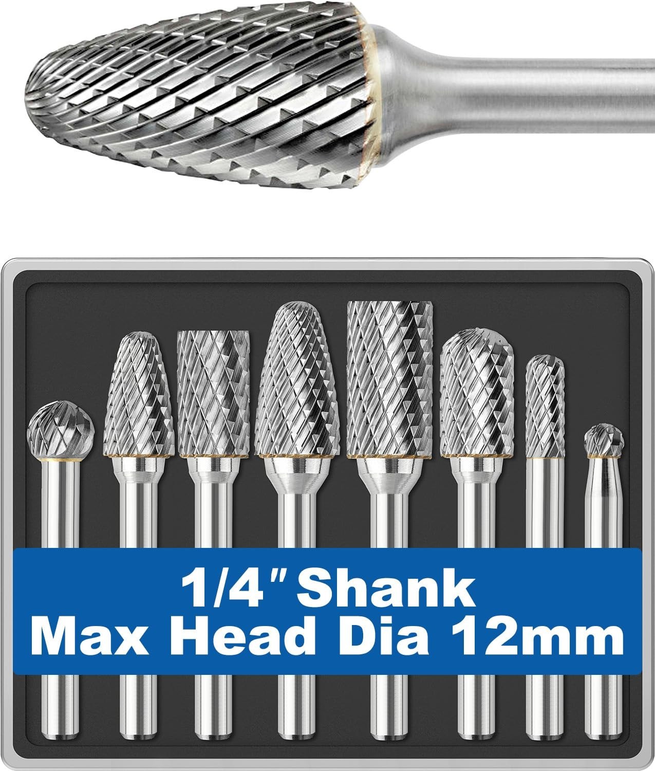 Professional-Grade 8-Piece Carbide Burr Set – Perfect for Carving and Deburring