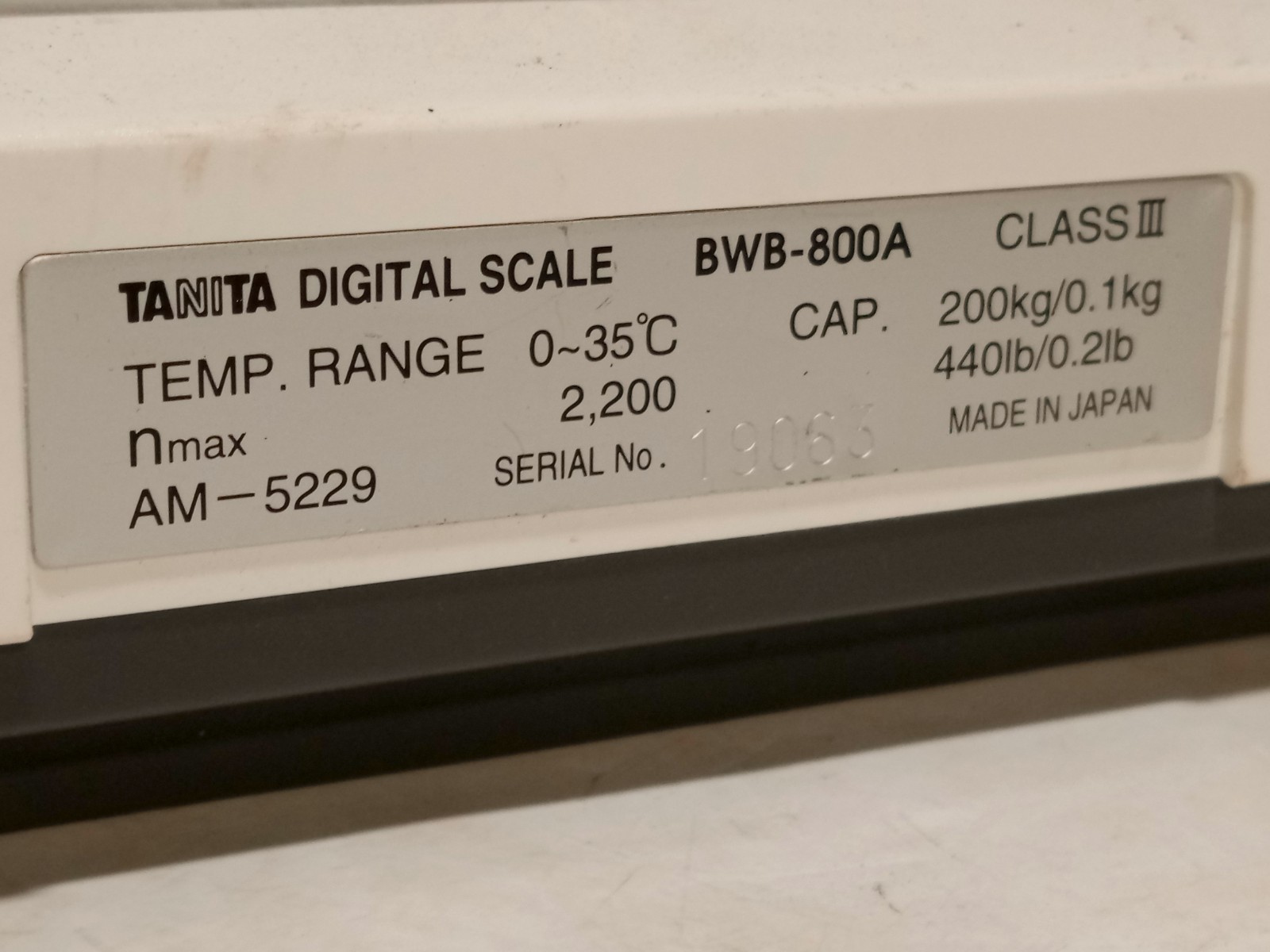 Tanita BWB-800A Class III Digital Scale Display, Made in Japan, Up to 440 Lbs