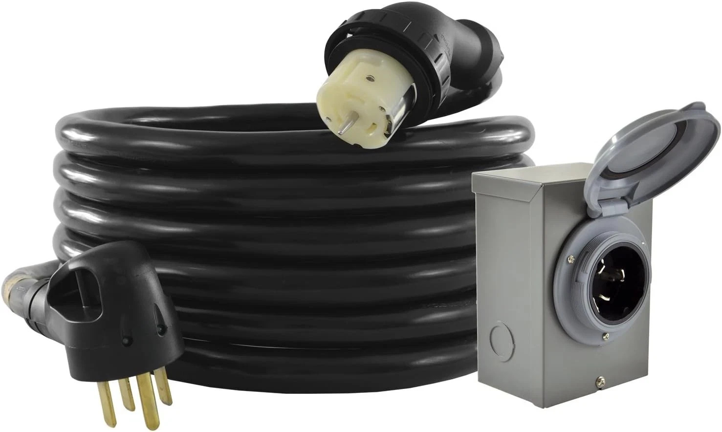 Conntek GIB1450-025 Duo-Rain Seal 50Amp Power Inlet Box and Temp Power Cord Kit