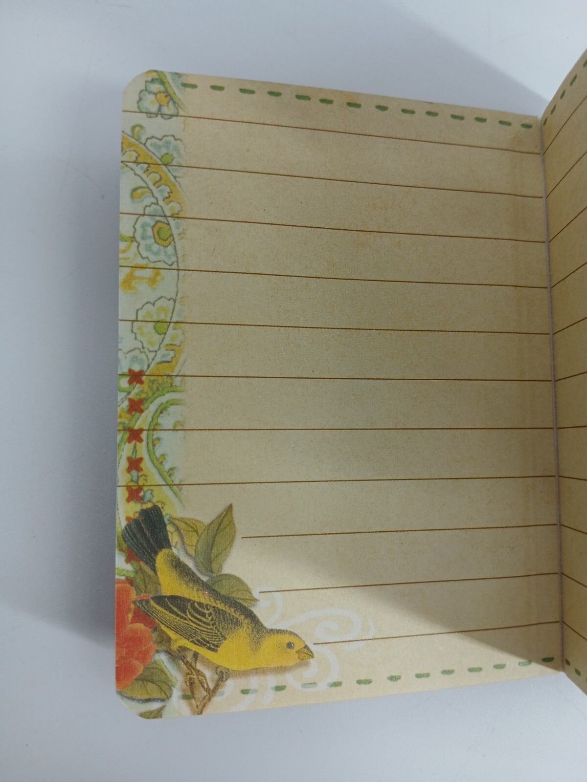 Punch Studio Red Brooch Red Roses Gold Birds Bungie Closure Mini Journal
