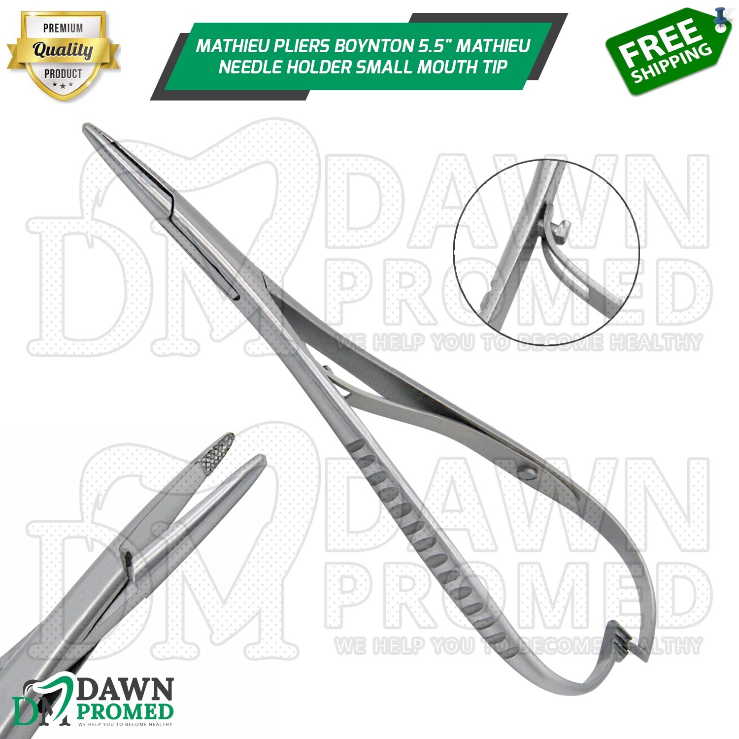Mathieu Pliers Boynton 5.5″ Mathieu Needle Holder Small Mouth Tip German Grade