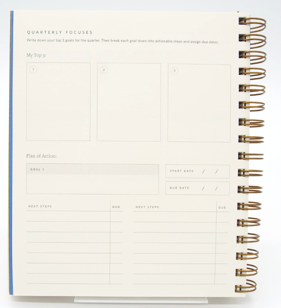 (A) Ramona & Ruth QUARTERLY OVERVIEW PLANNER Undated 3-month Journal Blue New